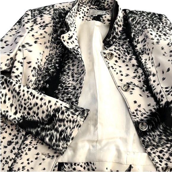 Alberto Makali Womens Animal Print MotoJacket Nehru Collar with leather trim - Picture 6 of 13